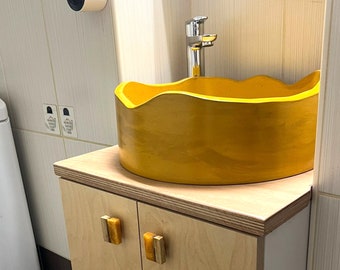 Moon Crater Handmade Washbasin: Celestial Elegance for Your Bathroom