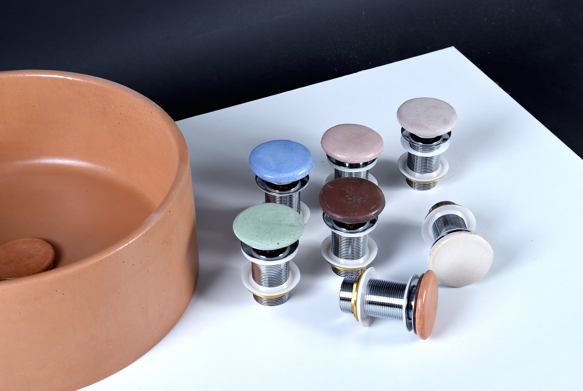 Colored Unslotted Sink Drain / Basin Waste Plug Drainer / Custom Color Pop Up Metal Drain