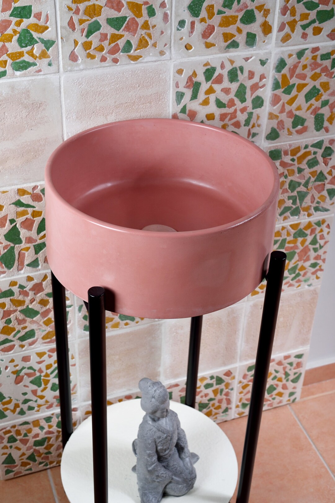 Pink Bathroom Vanity Bathroom Sink With Mirror Etsy