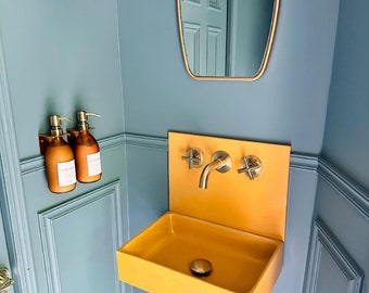 Yellow Deep Corn Backsplash Washbasin: Elevate Your Bathroom