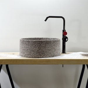 Nature 's Embrace : The Pebble and Sand Washbasin / Mosaic Stone Vessel