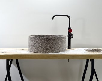 Nature 's Embrace : The Pebble and Sand Washbasin / Mosaic Stone Vessel