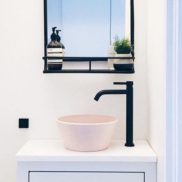 IXIPO Piccolo Lavabo in Cemento per il tuo Bagno, Lavabo a Vaso Colorato, Vasca da Bagno