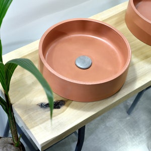 Orange Bathroom Sink / Concrete Bowl