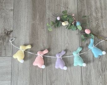 Handmade Felt Easter Bunny Garland/Rabbit  Garland/Easter Garland/Easter Decoration/Nursery Decor/Playroom Decor