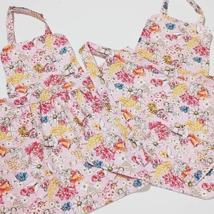 PREMADE May Gibbs pink floral kids Cooking Apron
