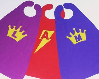 Customised super hero cape with letter