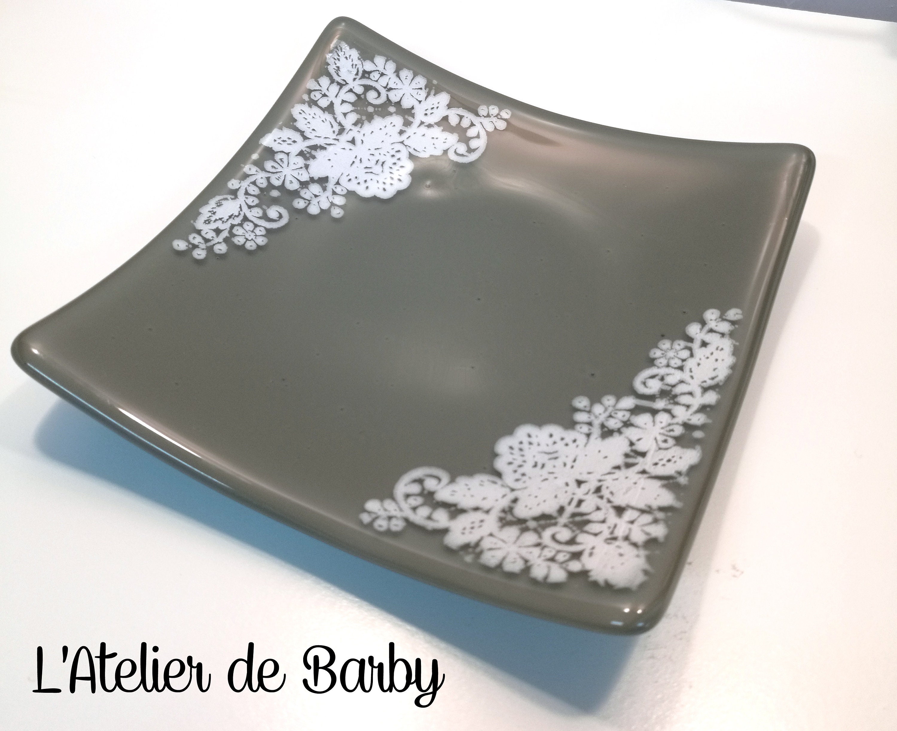 Vide Poche en Verre, Verre Fondu, Fused Glass, Trinket Dish