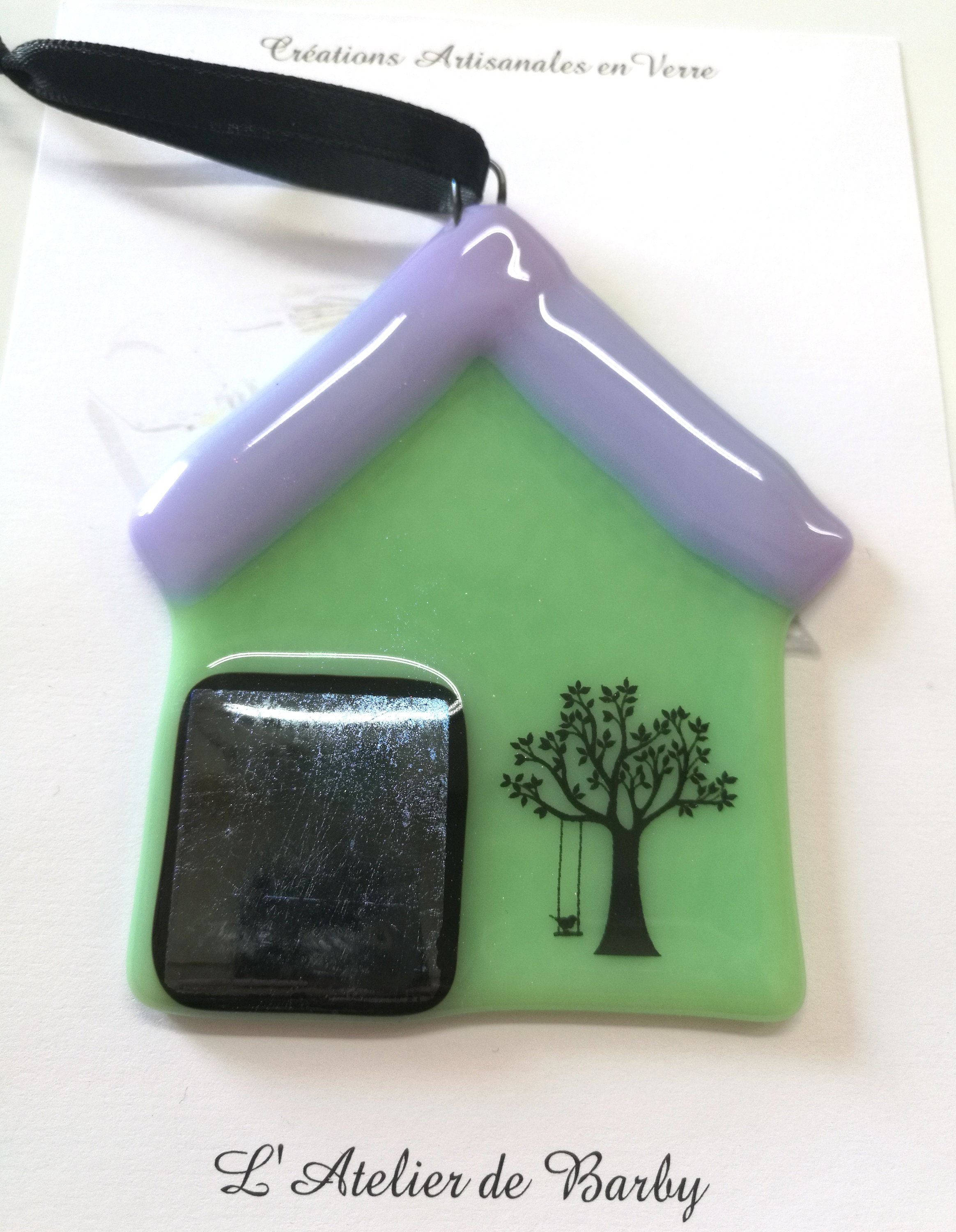 Fused Glass, Fused Glass Beach Hut Sun Catcher, Home, Art