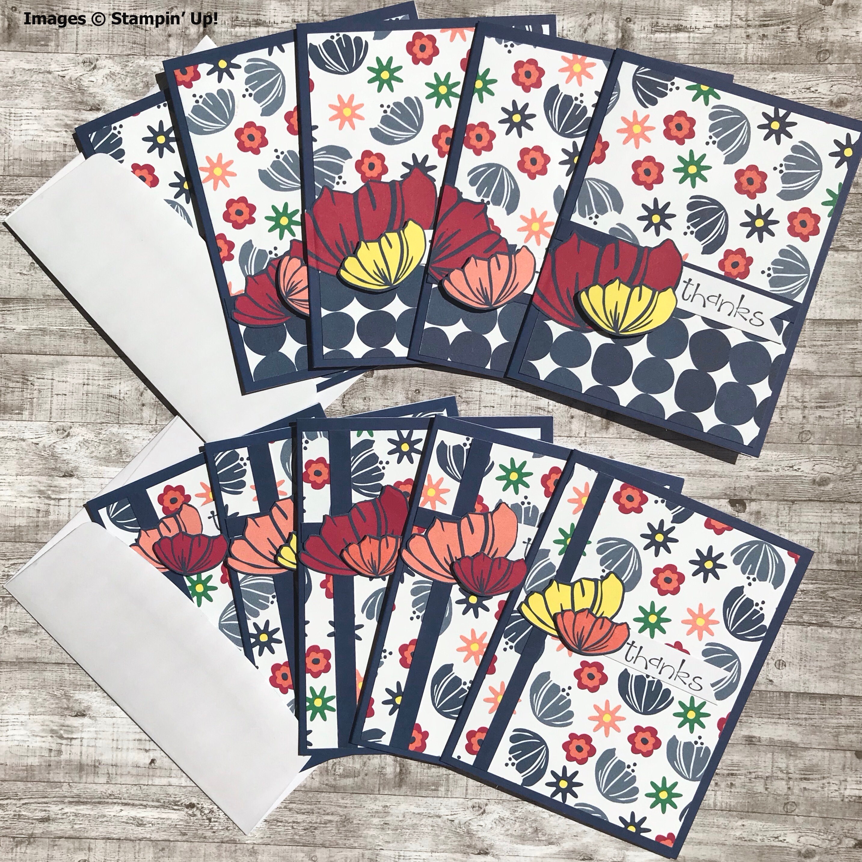 Boxed Thank You Card Set 10 Note Cards Happiness Blooms Etsy