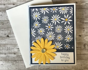 Handmade Card - Yellow Daisy (Multiple Options/Occasions); Birthday Cards, Thank You Cards, Just Because Cards, Stampin' Up! Cards