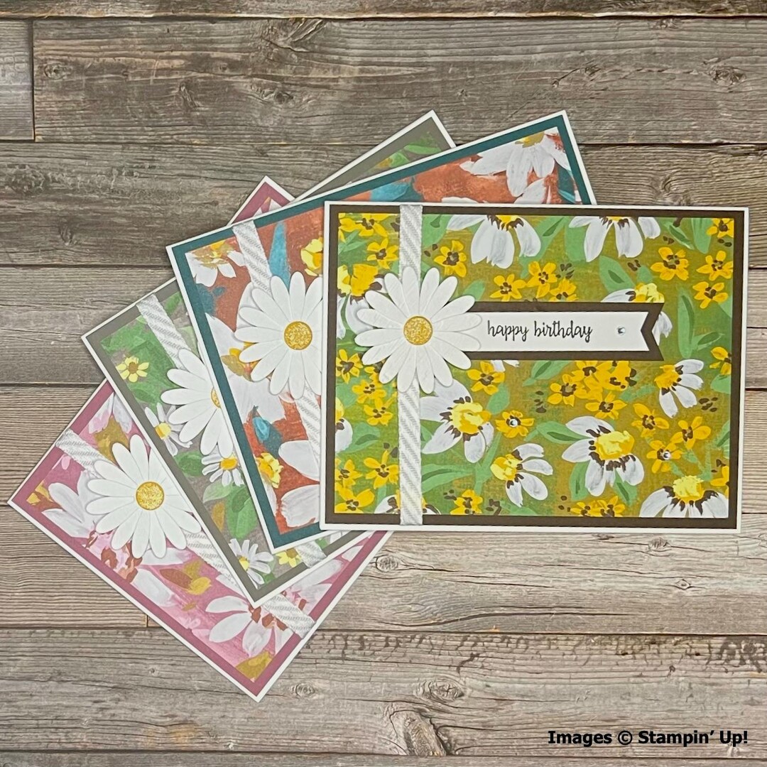Fresh as A Daisy Card Making Kit: Handmade Stampin' Up! - 4 Cards - Etsy