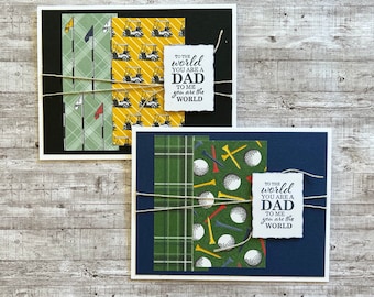 Handmade Golf Father's Day Card - Twine & Patterned Paper