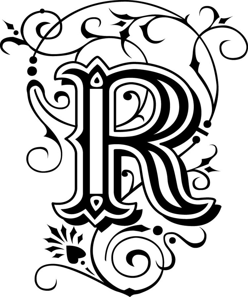 Fancy Monogram Decal multiple colors full alphabet
