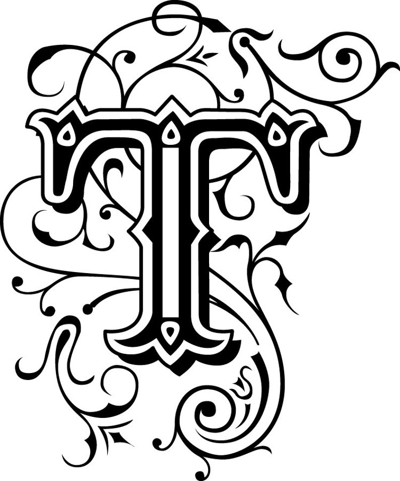 Fancy Monogram Decal multiple colors full alphabet