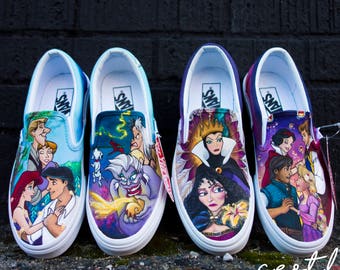 Disney Princesses and Villains Mashup Interchangeable Handpainted VANS for Nancy