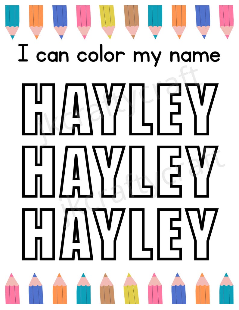 Personalized Kids Name Printable Worksheets for Preschool Pre-k ...