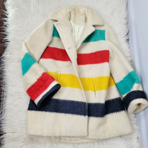 Vintage 1960s Authentic Wool Stripe Hudson Bay Poi