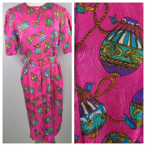 Vintage Silk Adrianna Papell Hot Air Balloon Dress