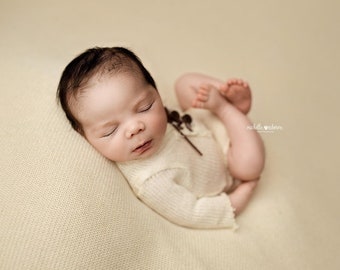 Traje de apoyo fotográfico con capucha de cáñamo orgánico y algodón, conjunto de niñera, accesorio de fotografía para recién nacidos, mameluco, mameluco con capucha
