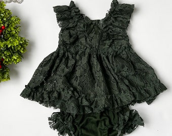 Ivy Sitter Set Photo Prop Outfit, Sitter Set, Photography Prop Dress, Romper, Vintage Style Set, Boho Sitter Set