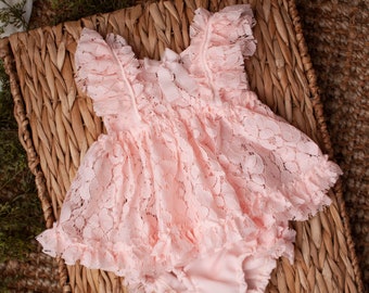 Peony Sitter Set Photo Prop Outfit, Sitter Set, Photography Prop Dress, Romper, Vintage Style Set, Boho Sitter Set