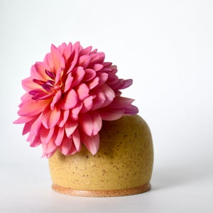Speckled Mustard Yellow Bud Vase | Stoneware Ceramic Pottery