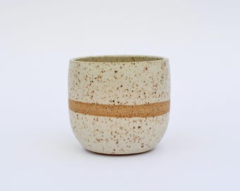 Creamy White Handmade Cup | Stoneware Ceramic Pottery Vessel