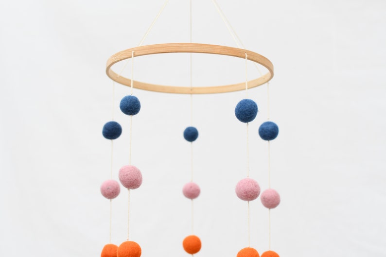 Woodland Tones Wool Felt Ball Pom Pom Mobile image 3