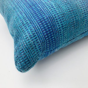 18 x 18 Maharam Wool Striae 466184006 Aqua Pillow Cover image 3