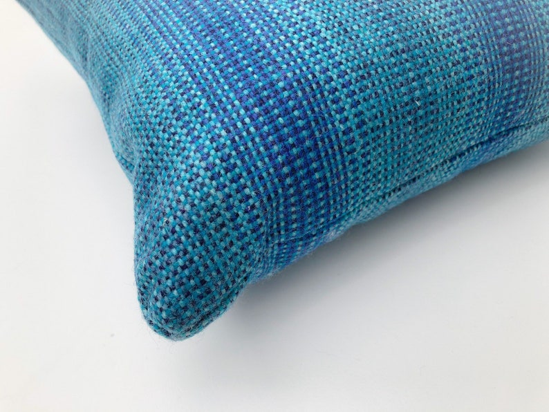 18 x 18 Maharam Wool Striae 466184006 Aqua Pillow Cover image 3