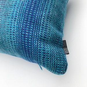 18 x 18 Maharam Wool Striae 466184006 Aqua Pillow Cover image 4