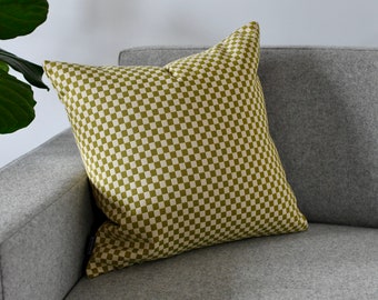 Maharam Checker par Alexander Girard 459830–001 Housse de coussin émeraude clair/ivoire