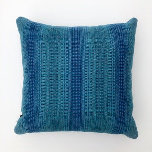 18 x 18 Maharam Wool Striae 466184006 Aqua Pillow Cover image 1