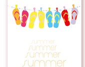 Flip Flops Digital Print Summer Print Sandals Print Art Summer Poster Wall Décor Print Printable Art Teenage Girl Teens Room Decor Letter/A4