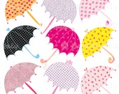 Rain Umbrellas Digital Clip Art Kids Clipart Digital Graphics Childrens Clipart Cards Scrapbook Stationary Clipart_ Personal+Commercial Use