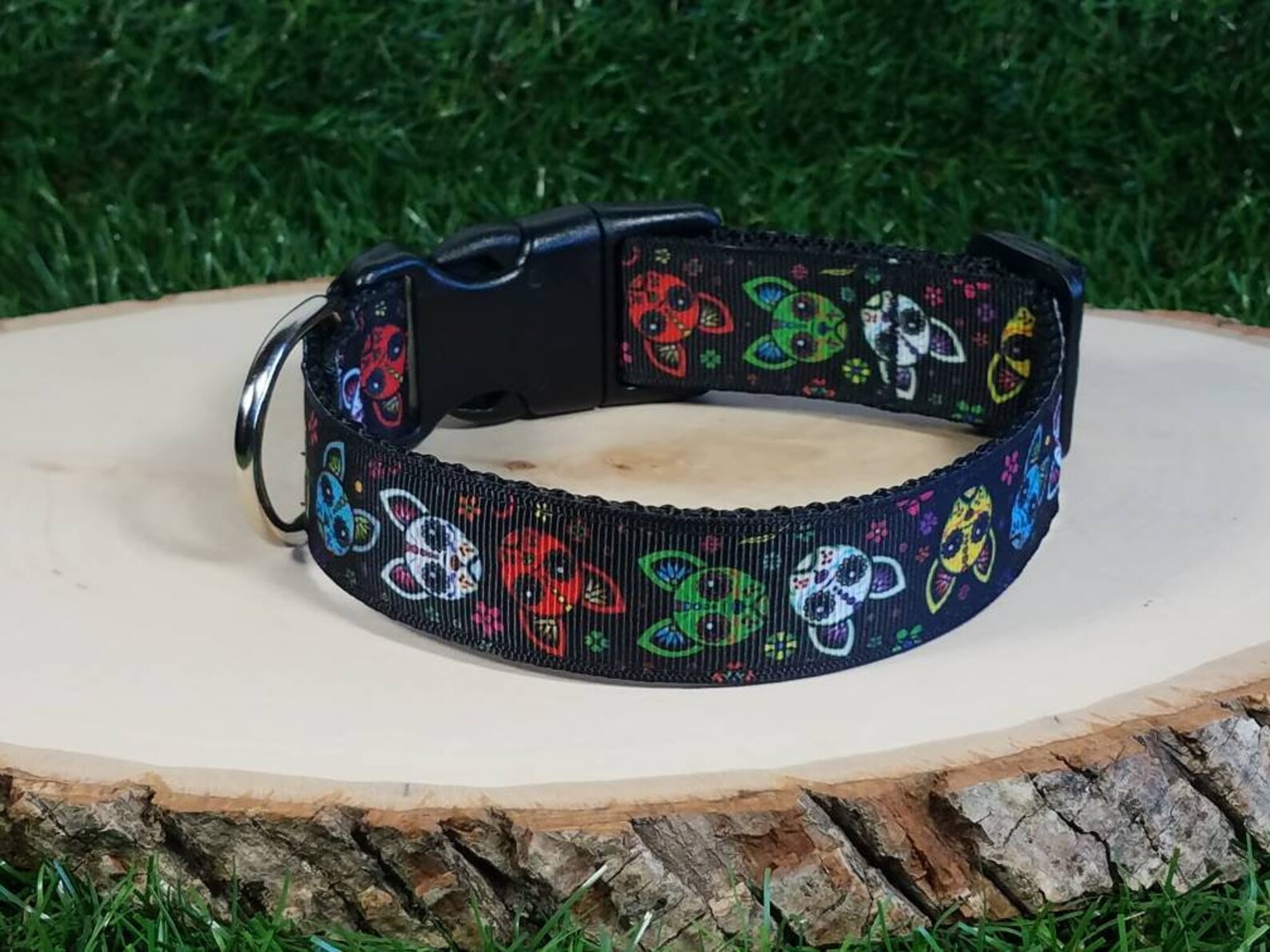 Sugar Skull Dog Collar Day of the Dead Dog Collar 1 Inch Dog Etsy