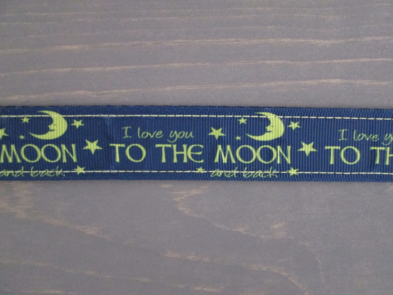I Love You To The Moon And Back Dog Collar 1 Inch Dog Collar Moon And Stars Ribbon Adjustable Collar Pet Collar