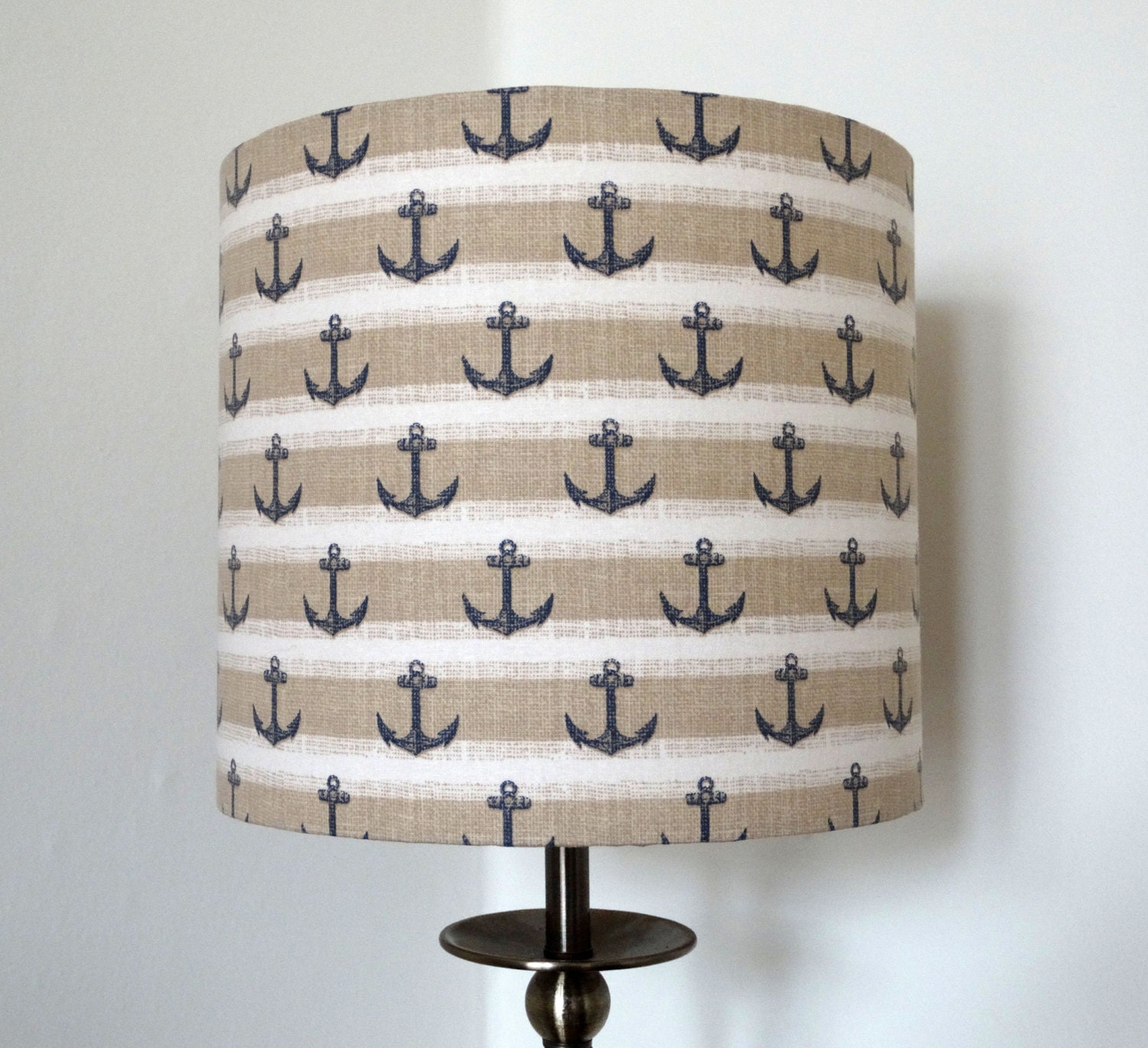 Nautische Anker Streifen Design Trommel Lampenschirm Seite | Etsy