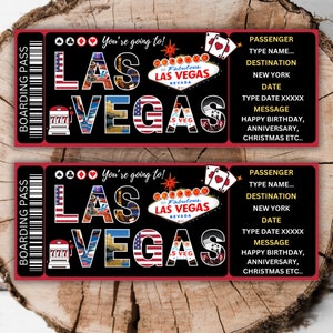 Modèle imprimable de carte d'embarquement pour Las Vegas