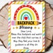 Printable Backpack Blessing Tag Back to School Gift Tag NON EDITABLE ...