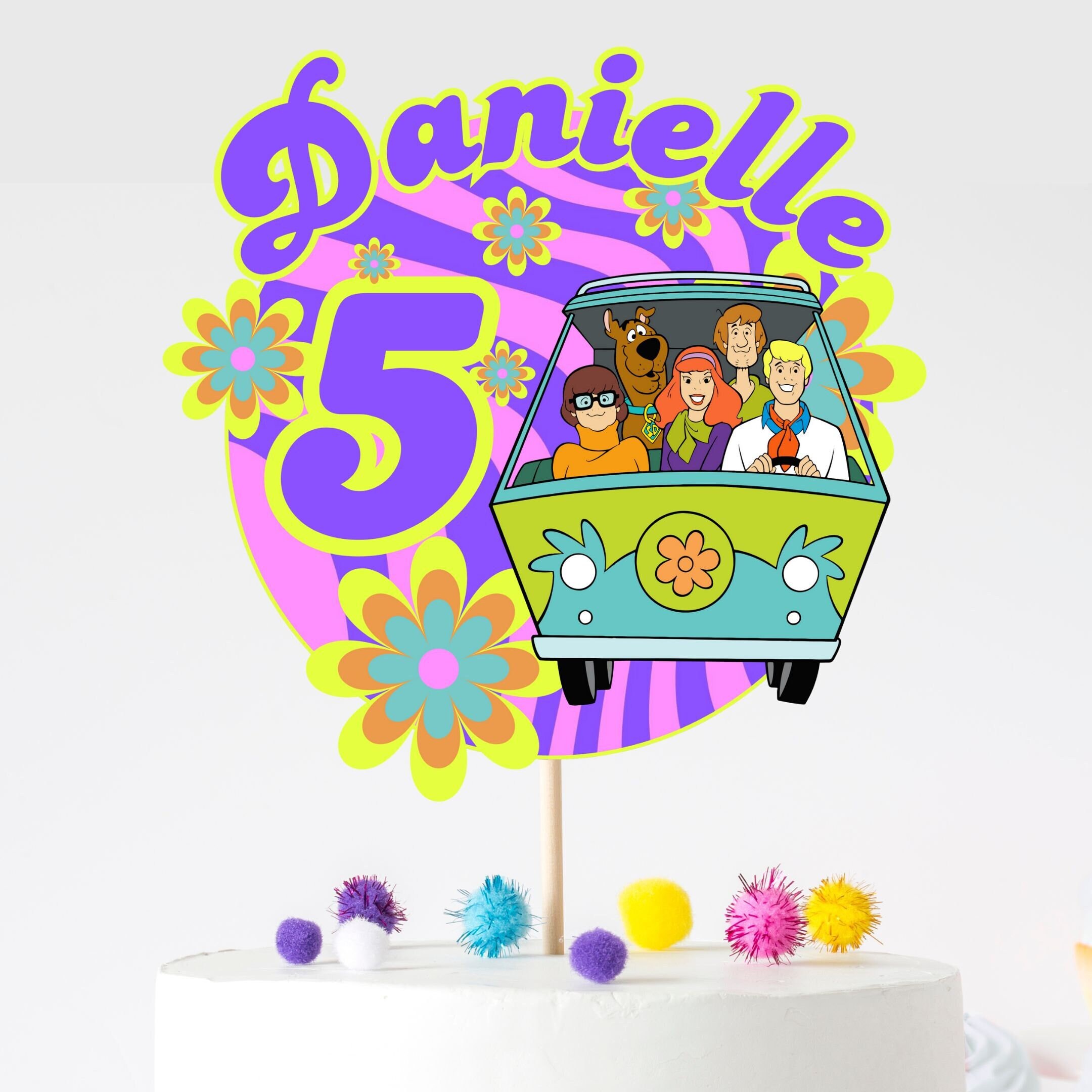 Printable Scooby Doo Cake Topper, Personalised Cupcake Topper, Cake ...