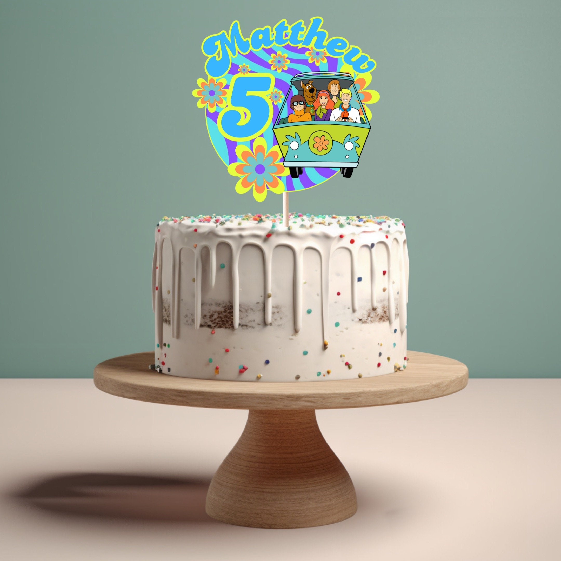 Printable Scooby Doo Cake Topper, Personalised Cupcake Topper, Cake ...