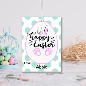 Printable Easter Gift Tags Easter bunny template tags school gift tag teacher gift tag Easter eggs personalised Easter tag Easter basket