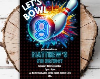 Bowling Birthday Pty Invitation Templates