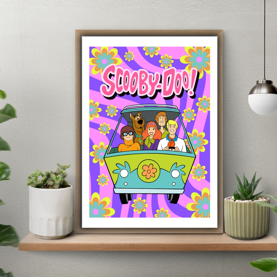 Printable Groovy Scooby Doo Wall Print Instant Download Retro Scooby