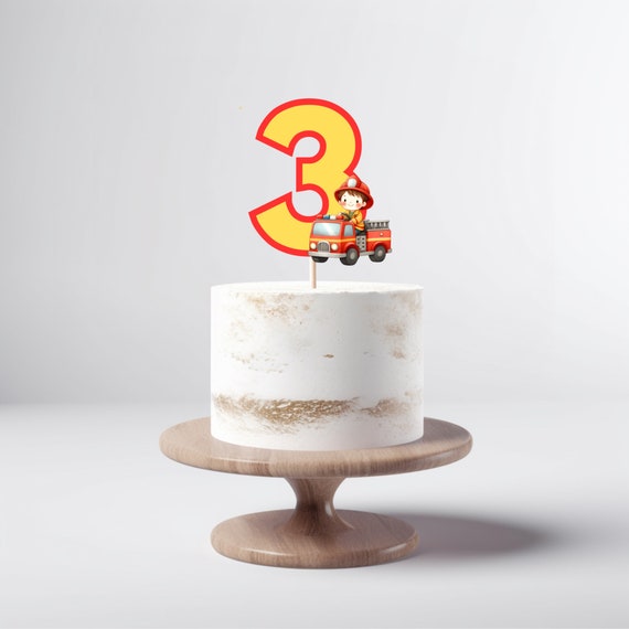 Set De Bougies D’anniversaire Thème Pompiers – 5 Pièces, Motifs Camion, Pompier, Borne Incendie – Pics à Gâteau Décoratifs Pour Enfant - 6