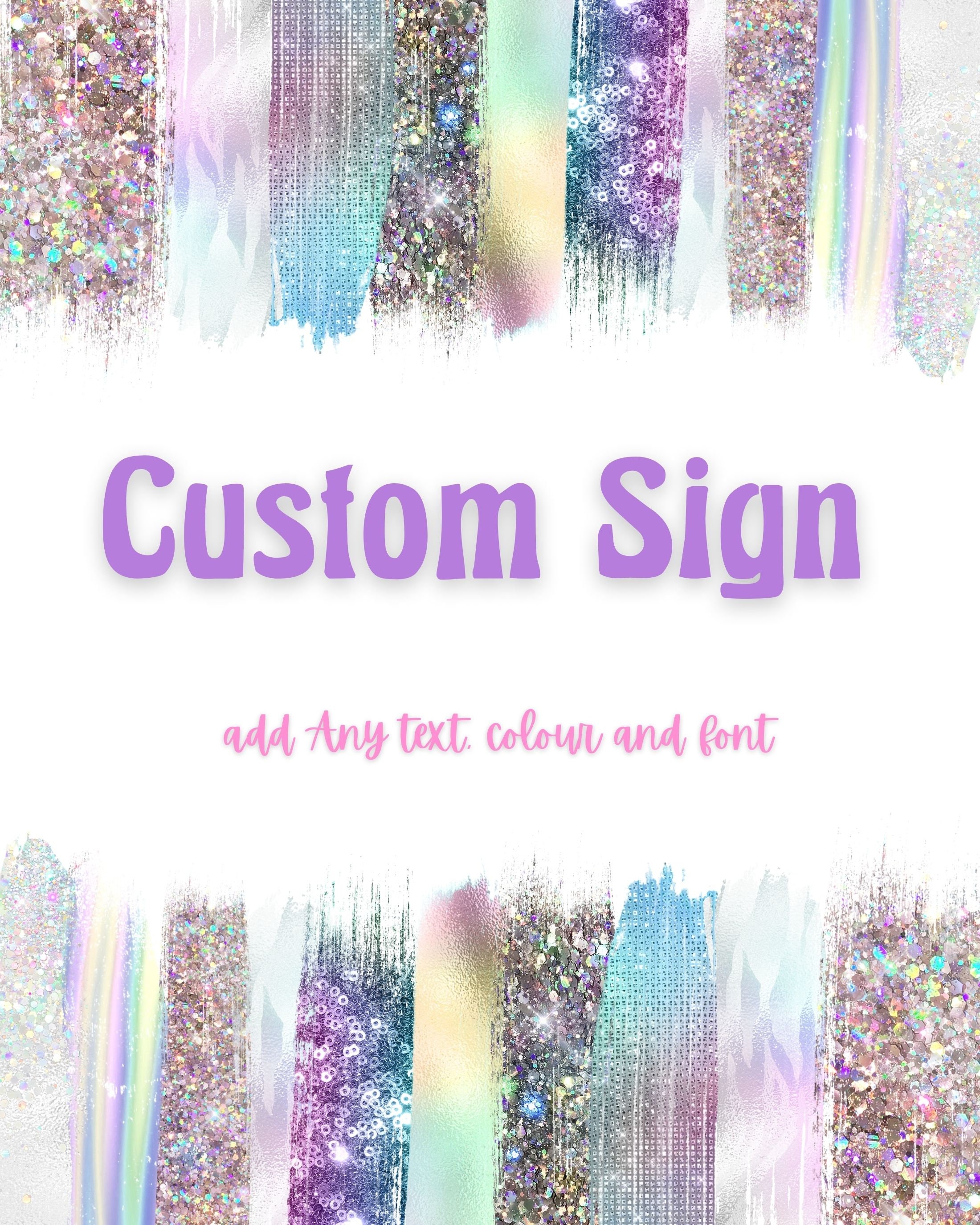 Printable Glittery Sparkly Custom Sign Birthday Party Template Table ...
