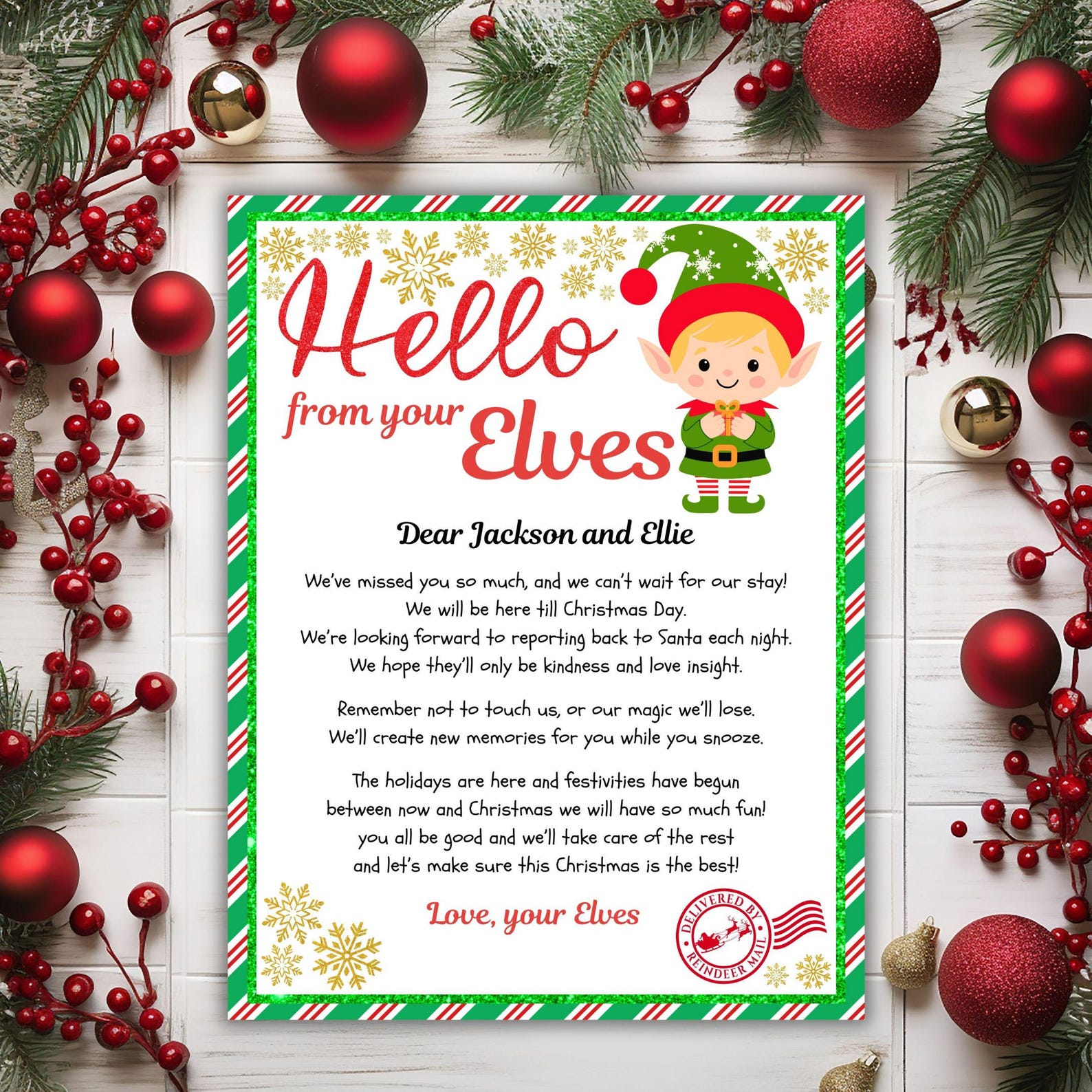 Editable Elf Arrival Letter Elves Hello Letter Printable Christmas ...