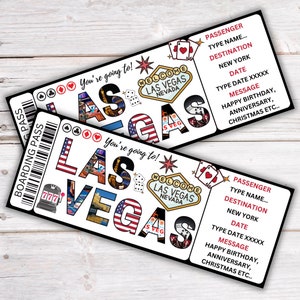 Printable Las Vegas Boarding Pass Template Editable Las Vegas Plane ...